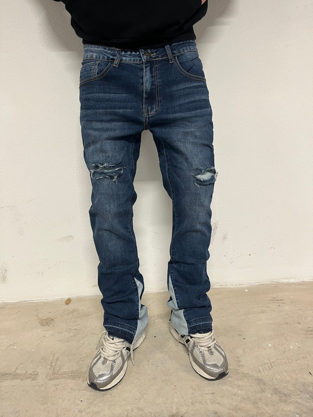 Washed Dark Blue Denim
