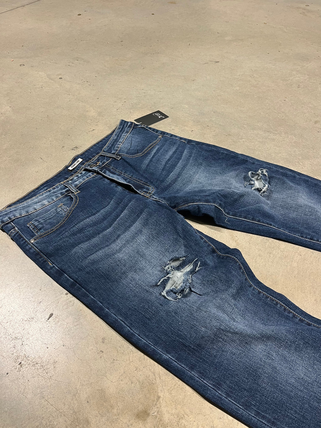 Washed Dark Blue Denim